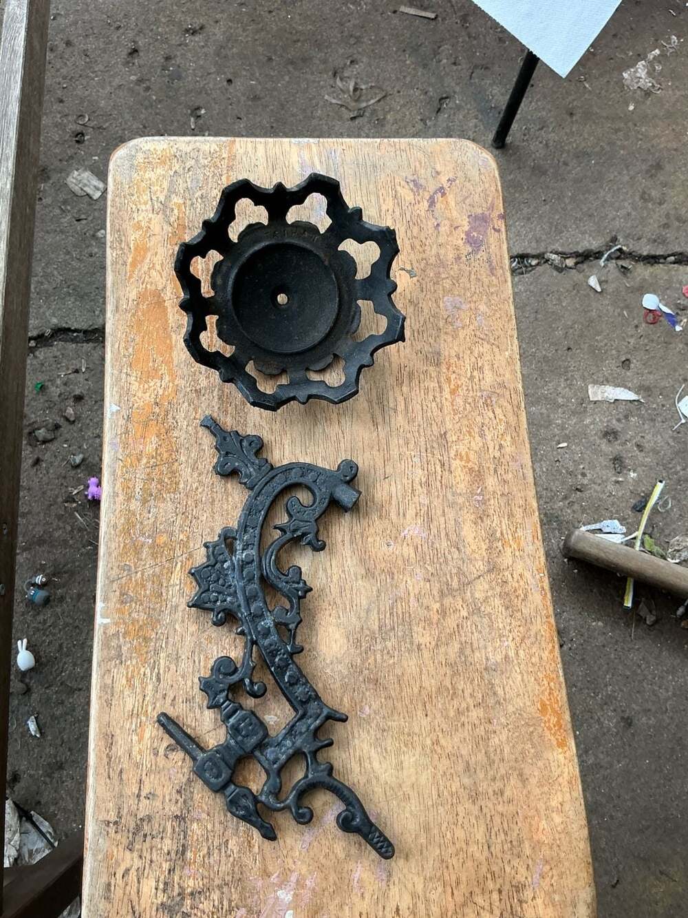 Vintage Victorian Style Cast Iron Wall Sconce Oil Lamp Holder Parts